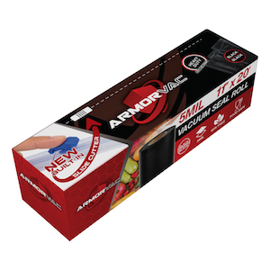 ArmorVac 11" x 20' 5mil Vacuum Seal Bags All Black w/ Slide Cutter