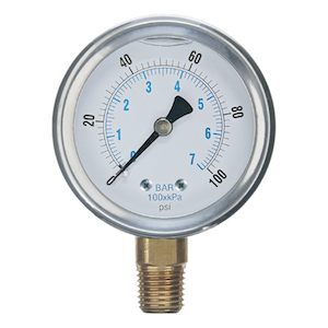 GROW1 Liquid Filled Pressure Gauge 0-100PSI737100