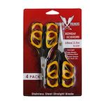 Piranha Pruner Bonsai Scissors - Polish Stainless Steel Blade - Yellow & Black Handle (4PK)