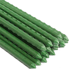 Grow1 4ft Steel Stake Plant Supports - Green 5/16" 20pcs
