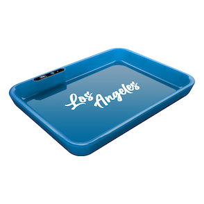 Dope Trays x Los Angeles – Blue background white logo