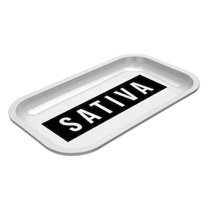 Med Dope Trays x Sativa – White background Black logo   