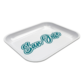 Large Dope Trays x San Jose – White Background Teal logo