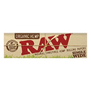 RAW Organic Hemp Papers Single Wide 50 Leaves/Pack - Box of 25